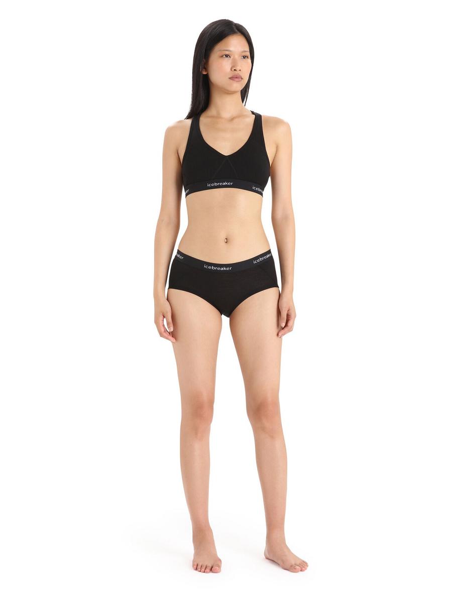 Sous Vêtement Icebreaker Merino Sprite Hot Pants Femme Noir | FR 1708BEXC